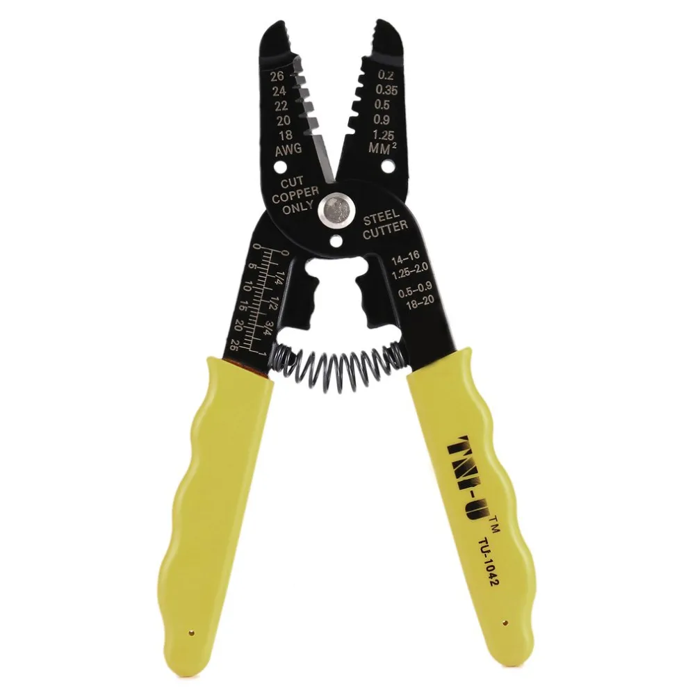 TU-1042 Portable Cable Cutter Universal Wire Stripper Electric Wires Stripping Pliers Crimper Strippers Tools | Инструменты