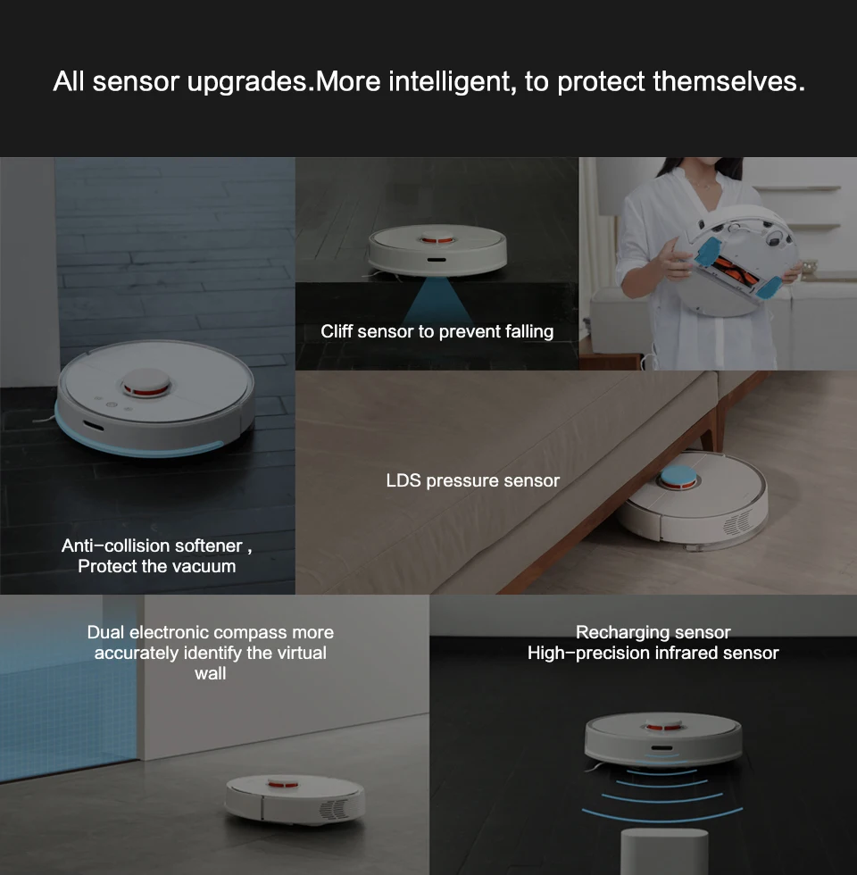 XIAOMI Roborock S50 S55 пылесос 2 Mi робот Wi-Fi приложение управление влажное сопротивление швабра и развертки умный планируемый с резервуаром для воды дома