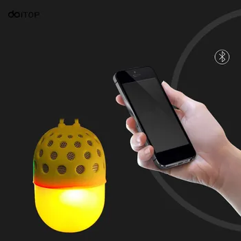 

DOITOP Wireless Bluetooth Speaker Mini Cute Colorful LED Light Subwoofer Portable Outdoor Waterproof Loudspeaker Support TF Card