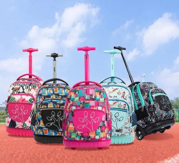 

School Rolling Backpack Kids School Bag On Wheels Children Wheeled Backpack Student Travel Rolling Luggage Backpack Trolley Bags