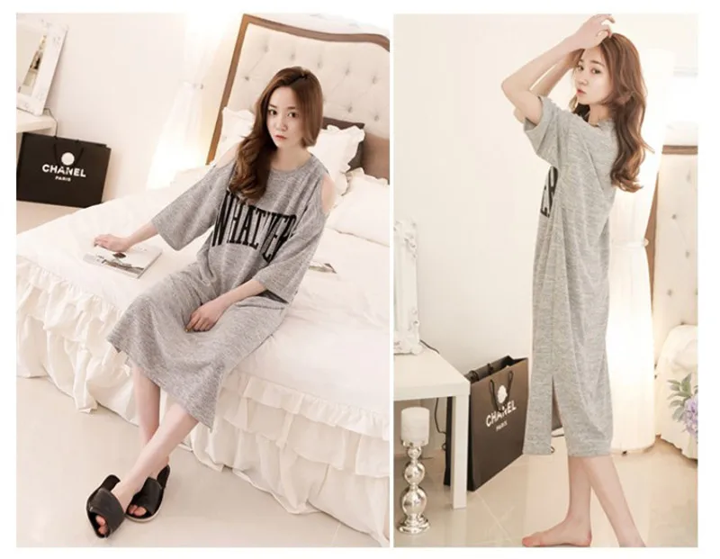 Maternity Women Nightwear Midi Nightgowns Casual Off Shoulder Nursing Dress Pregnancy Nightdress Summer Breastfeeding Sleepwear (7)