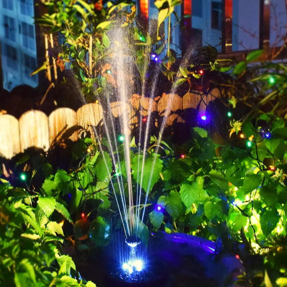 Плавающие, для освещения с изображением пейзажа с фонтаном украшения сада мощность хранения светодиодный освещение двора открытый бассейн пруд фонтан воды