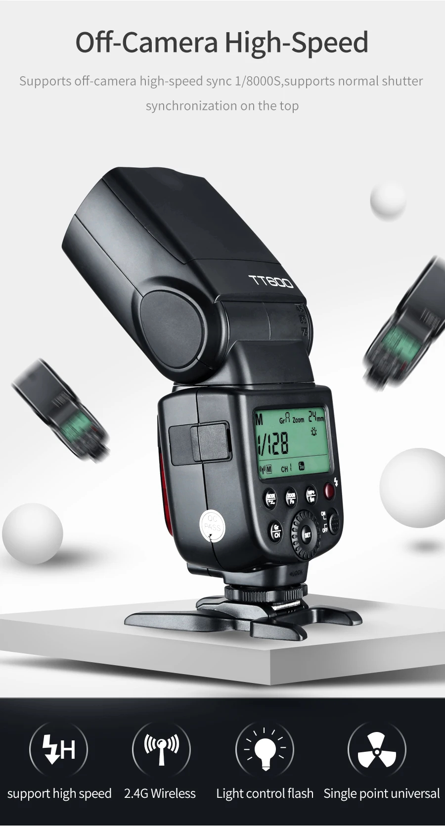 Godox TT600 TT600S вспышка 2,4G Беспроводная GN60 Master/Slave камера Вспышка Speedlite для Canon Nikon sony Pentax Olympus Fuji Lumix