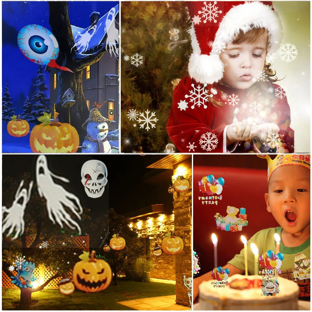 Holiday Lighting Christmas Projector Lights with 12 Switchable Patterns Waterproof IP65 Rotating Spotlight Decorative Lights Holiday Lighting Christmas Projector Lights with 12 Switchable Patterns Waterproof IP65 Rotating Spotlight Decorative Lights