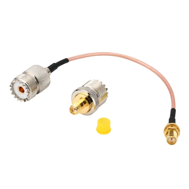 柔らかい to Female UHF SO239 Kits 2 SMA Pigtail + adapter Female イヤホン・ヘッドホンアダプター