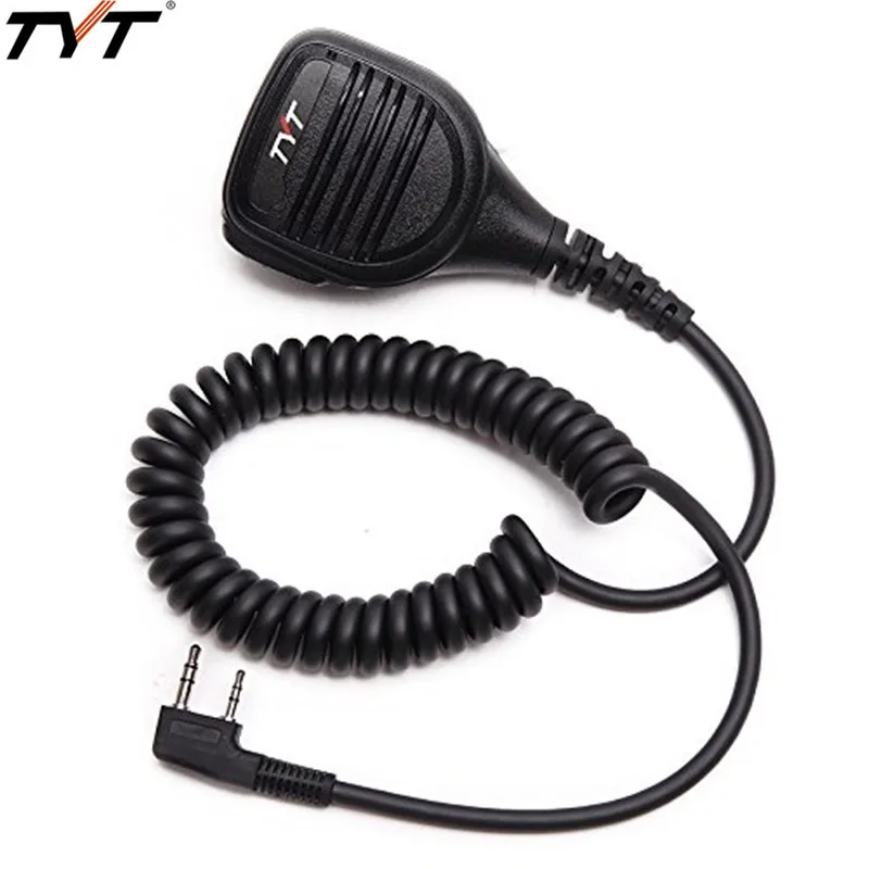 TYT-MD-380-2-Pin-PTT-Remote-Rainproof-Shoulder-Speaker-Mic-Microph-for-TYT-MD-380