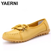 YAERNI/женская повседневная обувь; женские лоферы из натуральной кожи; женские мокасины без застежки на плоской подошве; женская обувь для вождения; обувь для матерей