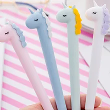 Mignon macaron licorne Gel stylo 0.5mm noir encre stylo cadeau promotionnel papeterie école et fournitures de bureau