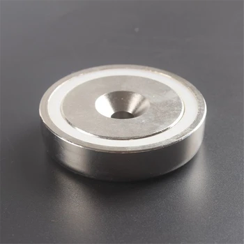 

4PCS D60mm pull force 110KG one-side strong cup neodymium NdFeB magnet base A3 steel wrapped lamp fasteners with screw hole