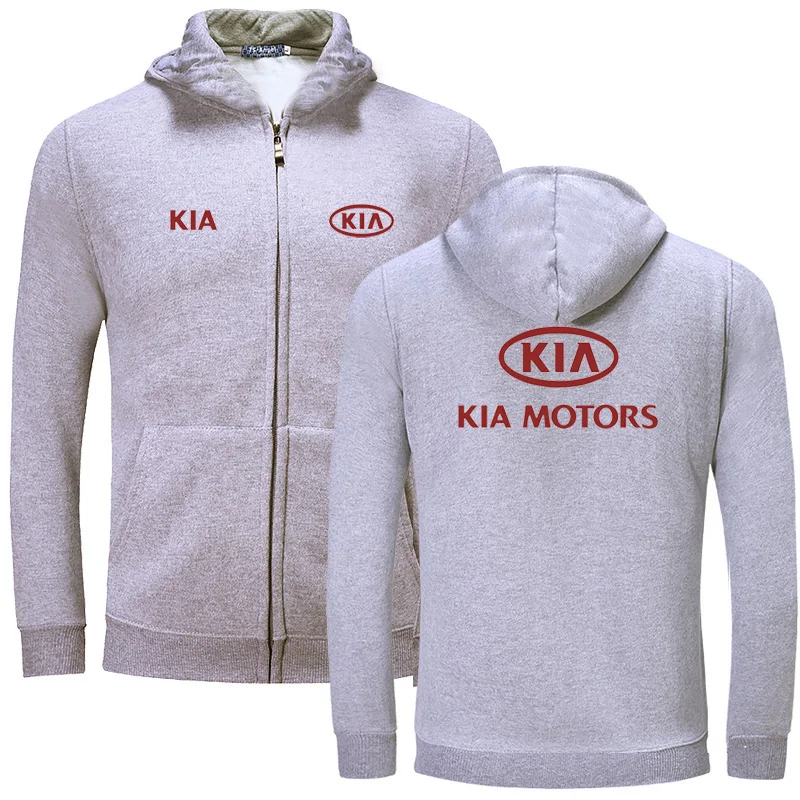 Осенние толстовки на молнии логотип Kia печати повседневные тонкие Мужской