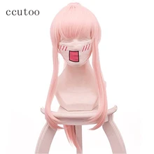 Ccutoo DARLING в FRANXX Косплэй парик 02 Косплэй парик 65 см Розовый Синтетический волосы парик с чип съемный хвостик