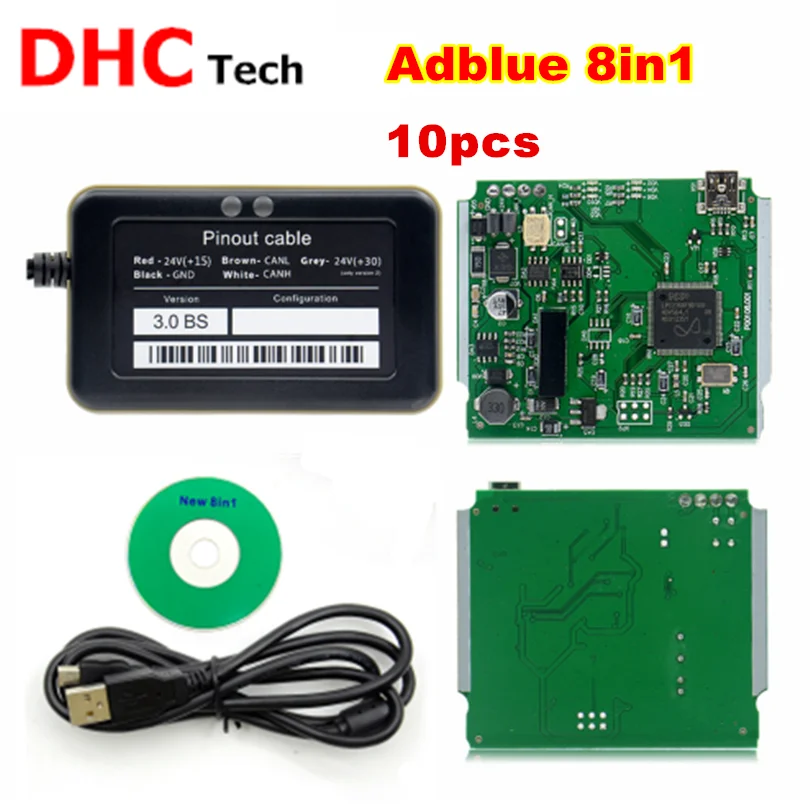 10 шт. DHL A++ качество Adblue Эмулятор 8-в-1 Профессиональный Adblue 8в1 Новое поступление 8 в 1 AdBlue Эмулятор V4.1 с NOx датчиком
