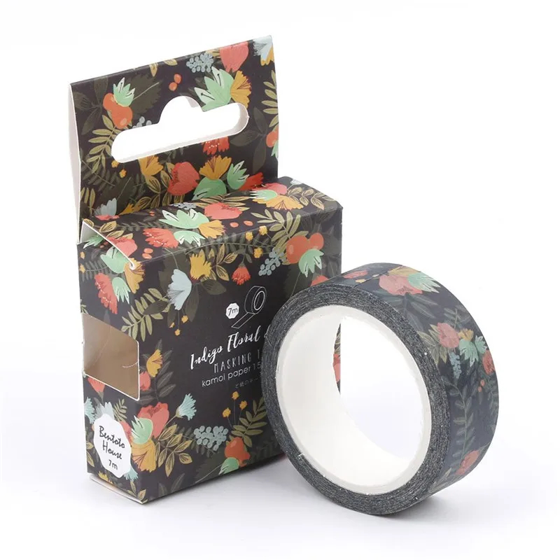 Cherry Donut Watercolor Flowers Decorative Washi Masking Tape DIY Scrapbooking Office Stationery Adhesive Tape Diary Album Decor