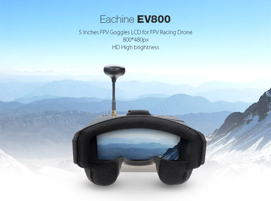 Новое поступление Eachine EV800 5 дюймов 800x480 FPV очки 5,8G 40CH Raceband Авто поиск встроенный аккумулятор