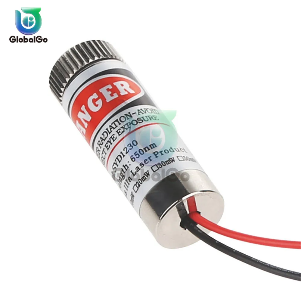 1pcs 650nm 5mW Red Point Line Cross Laser Module Head Glass Lens Focusable Industrial Class Adjustable Laser Dot Diode Module