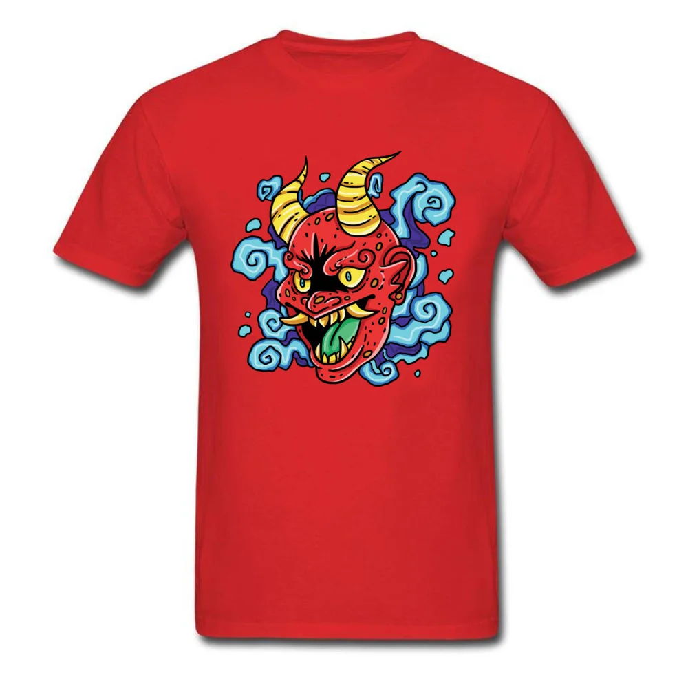 Graphic Kabuki Mask Birthday Short Sleeve T Shirts Autumn Round Neck Pure Cotton Tops Shirt for Men Tops Shirt Fitness Tight Kabuki Mask red