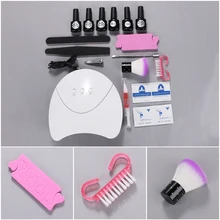 Набор лаков для ногтей с лампой Сушилка для ногтей 36 Вт 6 цветов УФ гель и верхняя основа покрытие лак наборы для маникюра и педикюра Инструменты для ногтей