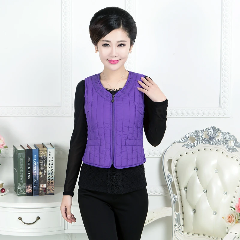 2018 Down Vest Women Outerwear Autumn Winter Women's Vest Sleeveless Cotton Waistcoat Jacket Warm Windproof Female Tops