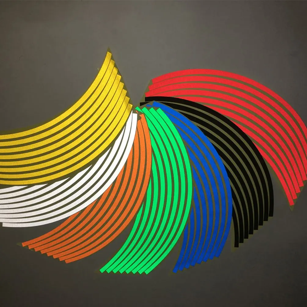 

18 Inch Motorcycle Car Wheel Sticker Wheel Ring Rim Ring Stickers Modified Wheel Stickers Tire Reflective Sticker
