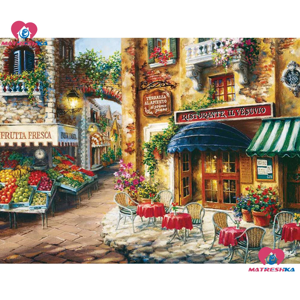 

Diamond Painting completely City Landscape Diamond Embroidery Scenic Street Crafts Rhinestones Diamond Mosaic sale Home Decor