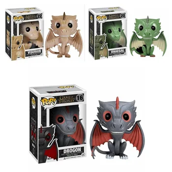 Funko POP A Song Of Ice And Fire Game Of Thrones Drogon Rhaegal Viserion Vinyl Action Figures Model Toys Collection for Gifts
