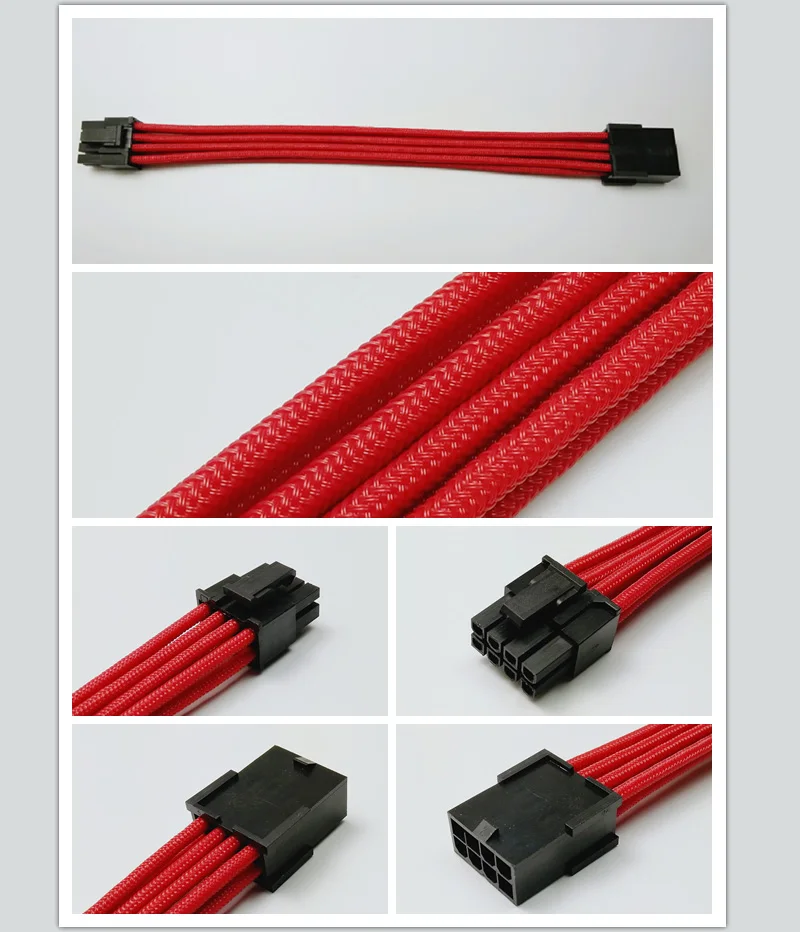 WinfMOD PCI E 8PIN Женский к мужскому 6 + 2Pin 18AWG PSU удлинитель/кабель с