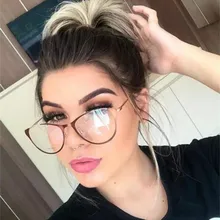 Женские очки кошачий глаз, оправа для женщин, сексуальные Металлические полуоправы Cateye, брендовые дизайнерские оптические очки, модные очки