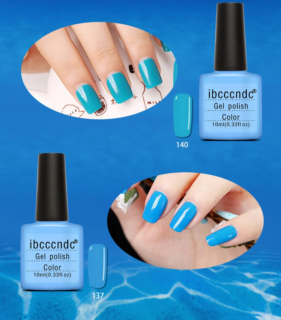 1X10 мл Ibcccndc градиентный небесно-голубой серии эмалированный гель полуперманентный УФ-гель для ногтей впитывающий лак дизайн ногтей