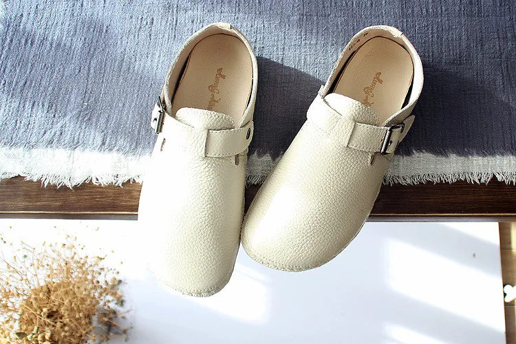 Beige HUIFENGAZURRS/обувь из натуральной кожи; удобная повседневная обувь на плоской подошве с низким верхом; стиль; обувь ручной работы - Цвет: Beige