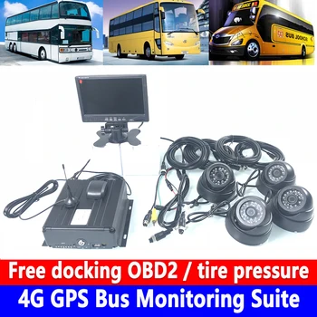 

4 way million high-definition pixel positioning remote monitoring + SD card storage 4G GPS bus monitoring set school bus / taxi