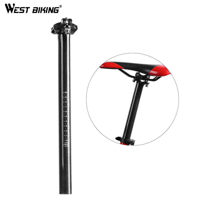 WEST BIKING велосипедный карбоновый Подседельный штырь 27 2/30 8/31 6*350/400 мм запчасти для