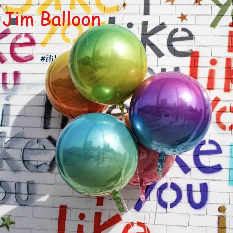 

24 inch 4D Disco Rainbow Balloon Iredescent Mylar Foil Balloon Birthday Party Decoration Kids Toys Wedding Marriage Decorations