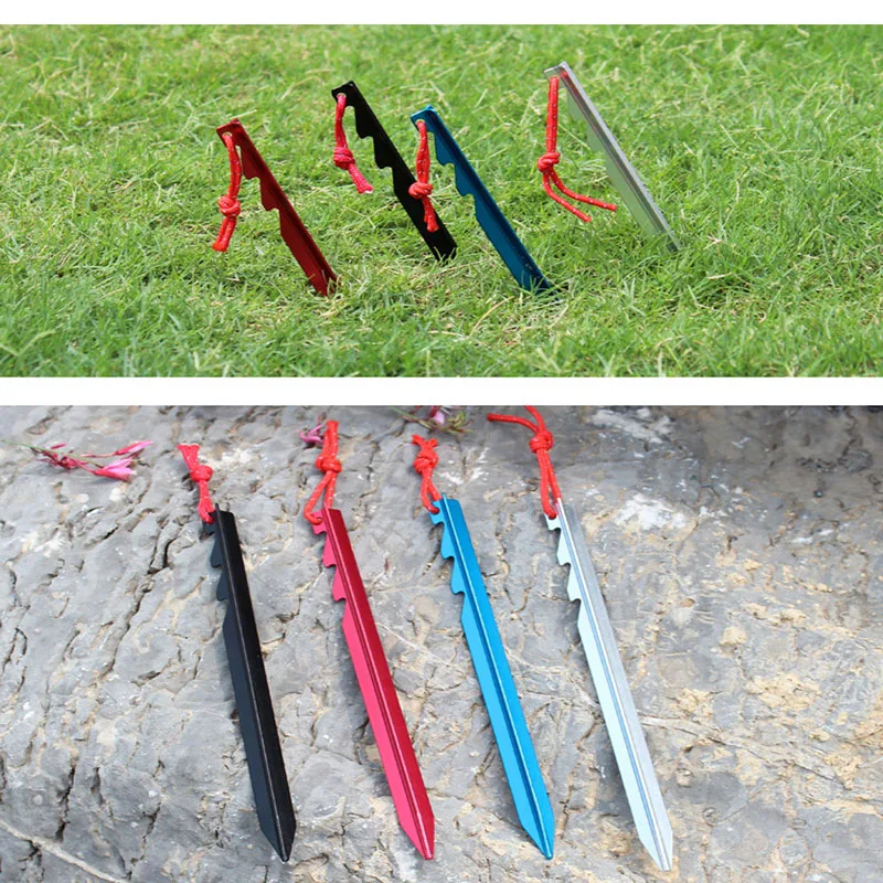 5pcs Tent Pegs Nail Aluminium Alloy Stake 18cm Outdoor Camping Accessories Hiking Traveling Fishing Equipment Sun Shelter Pegs (17)