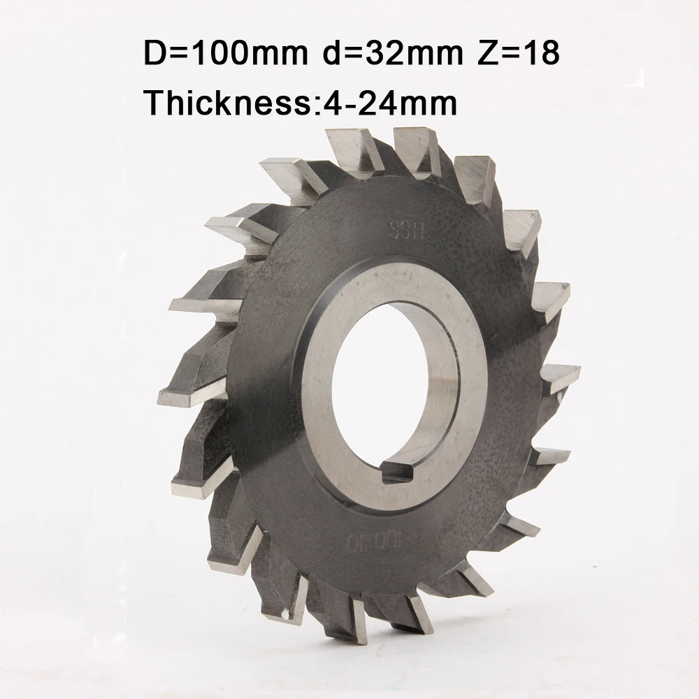 

HSS wood cutter 1pc 100mm4*5*6*8*10*12*14*16*18*20*22*24 straight tooth mill three blade cutter metal milling cutter