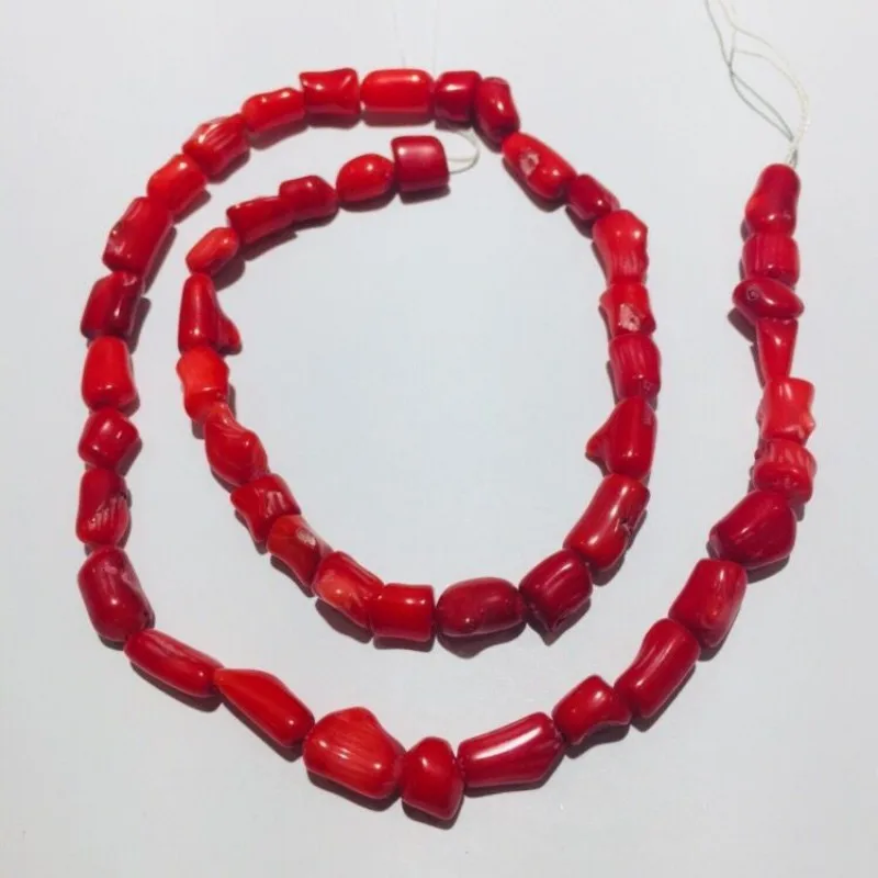 JYX 5-12 мм нерегулярные красные цветные морские бамбуковые коралловые бусины Свободные нити DIY ручной работы драгоценный камень 19"