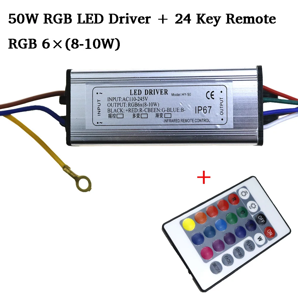 Jammas 1 Set LED RGB Dimmer Chip 10W 20W 30W 50W High Power AC 85-265V Colorful LED COB Chip with LED Driver and 24 Keys Remote Control Emitting Color: 30W 1set Jammas 1 Set LED RGB Dimmer Chip 10W 20W 30W 50W High Power AC 85-265V Colorful LED COB Chip with LED Driver and 24 Keys Remote Control Emitting Color: 30W 1set