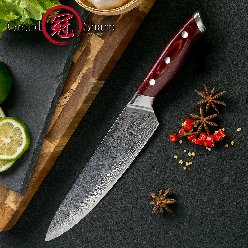  Grandsharp Japanese Damascus Chef Knife 67 Layers Pakka Wood Handle PRO Damascus Chef Knife VG10 Da - 32887057918