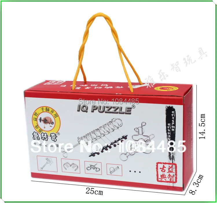 Image Hot Selling 20 in 1 Set Metal Puzzles Classic Metal Brain Teaser Game Toys Gift Packaging Free Shipping