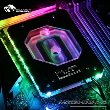 

Bykski Black,Silver Water Cooling CPU Block use for AMD RYZEN AM3/AM4/X399 Temperature Display OLED,CPU Cooler A-RYZEN-TECH-X V2
