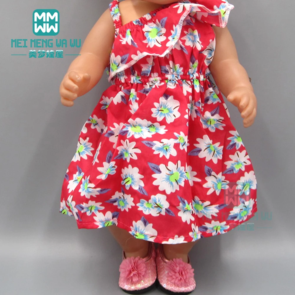 Кукла Одежда для 43 см игрушка новорожденная кукла аксессуары модное синее платье с принтом+ детский головной убор
