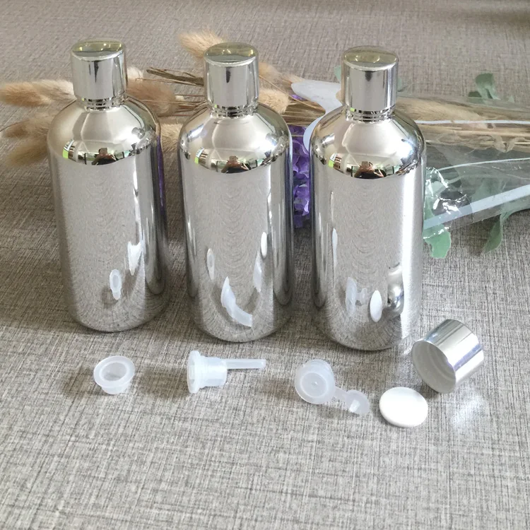 100ml glass bottle silver plated dropper bottle makeup container