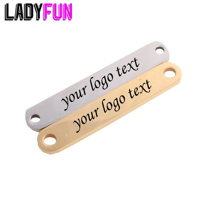 

6*35mm Stainless Steel Tag, Metal Rectangle Pendants Charms Customized With Own Logo Free Design