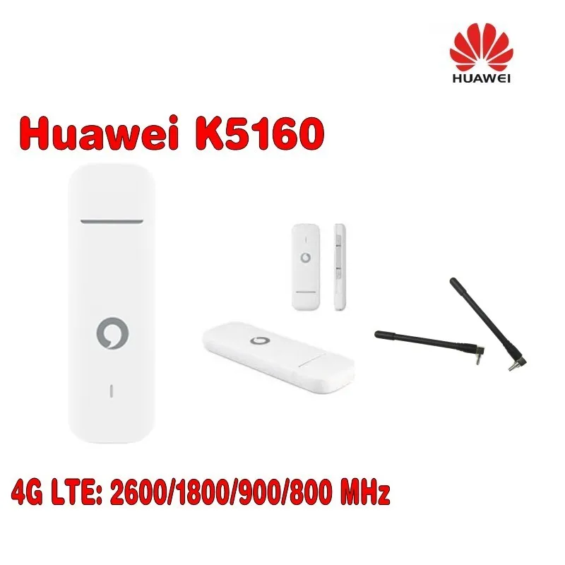 

Lot of 2pcs Vodafone K5160 HUAWEI 4G usb dongle 150Mbps Unlocked 4G MODEM Plus 2pcs antenna