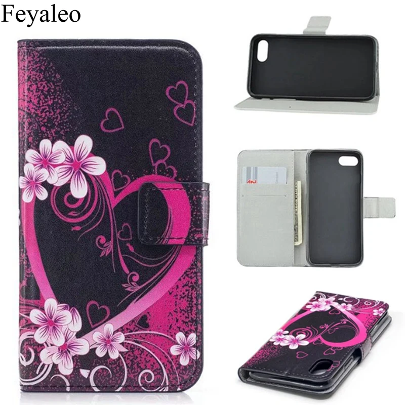 

Flip Flower Leather Case For iPhone X 6 6s 7 8 Plus Shell Back Cover Fundas For iPhone 5 5S SE 4 4S Wallet Cover Stand Cases