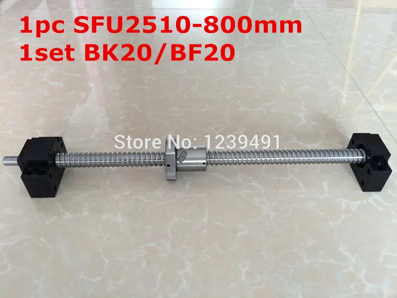 

SFU2510 - 800mm ballscrew with end machined + BK20/BF20 Support CNC parts