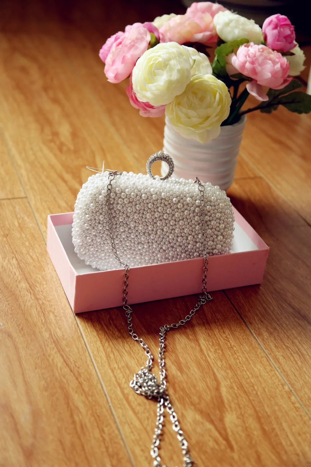 2021 Handmade Pearl bag Evening Bag Fashion mini Clutch Weeding Party Bridal bag women shoulder bag Wedding  MN1137