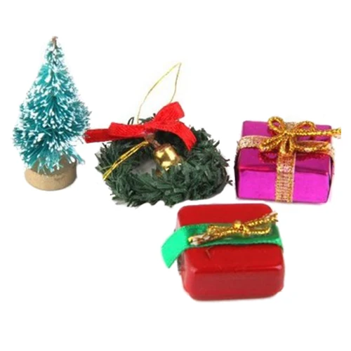 HOT 1 12 Dollhouse Miniature Garden Christmas Tree kid mini font b toys b font Plastic