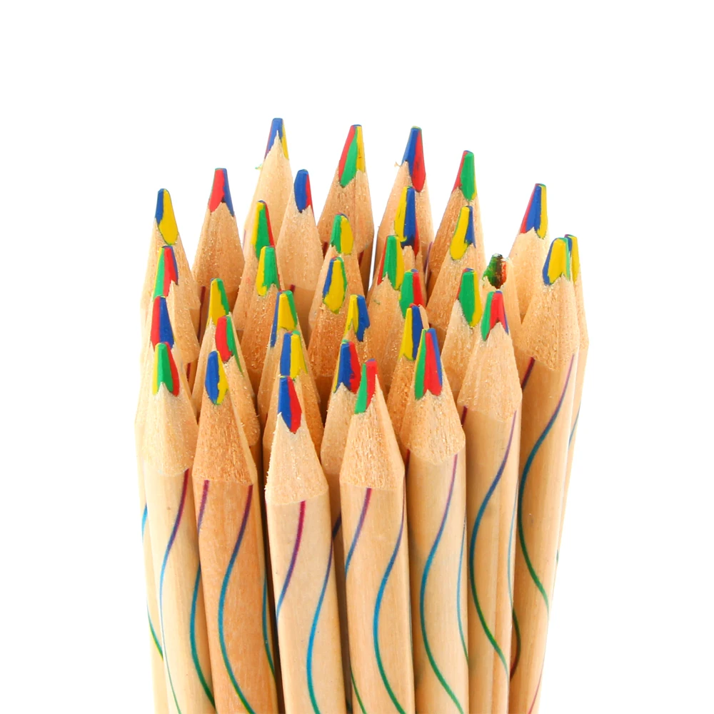 

10Pcs/lot DIY Cute Kawaii Wooden Colored Pencil Wood Rainbow Color Pencil for Kid School Graffiti Drawing Painting