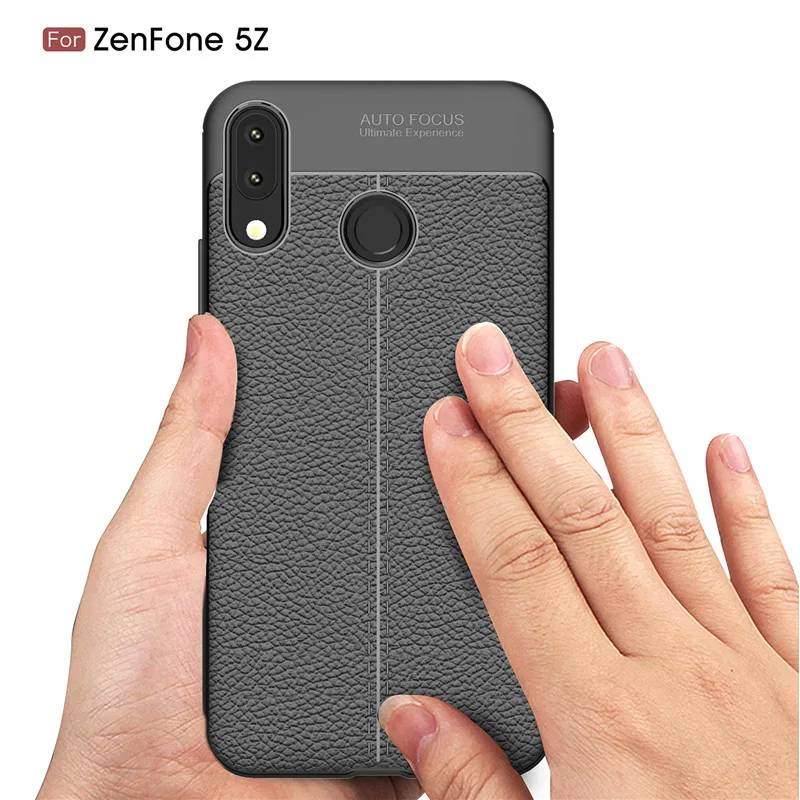 

Litchi TPU Case for Zenfone Max Pro Phone Cases Business Leather Phone Protective Case for ZenFone