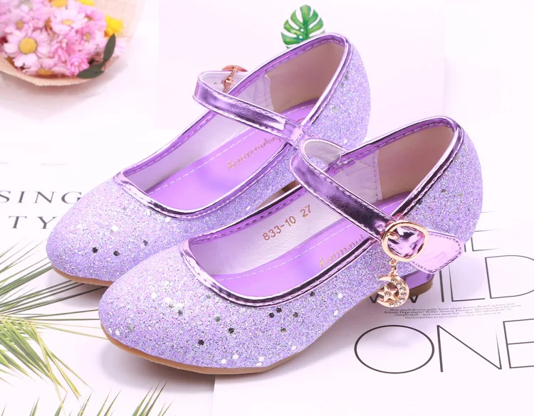 Новые детская обувь для принцессы Детские блестящие хрустальные девочки на высоком каблуке кожаные туфли обувь для стрит-данса детские мокасины 04